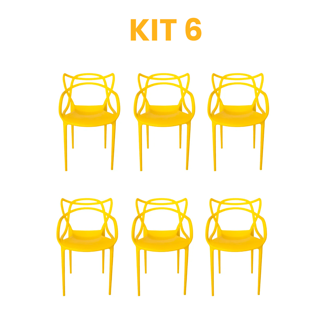 Kit - 6 Cadeiras Allegra Amarela