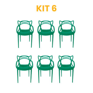 Kit - 6 Cadeiras Allegra Verde