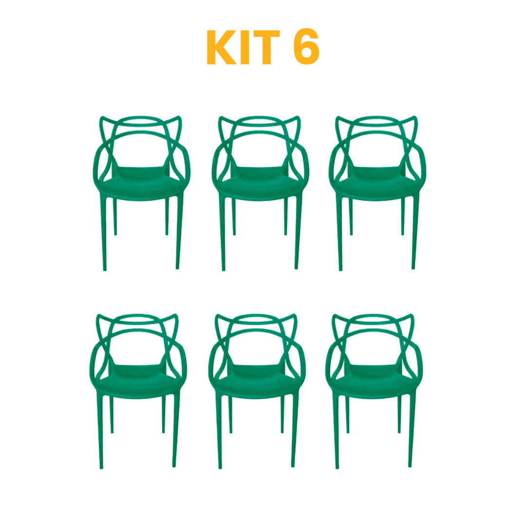 Kit - 6 Cadeiras Allegra Verde
