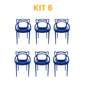 Kit - 6 Cadeiras Allegra Azul Bic