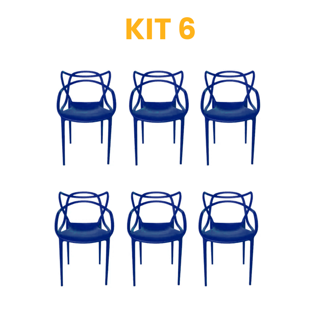 Kit - 6 Cadeiras Allegra Azul Bic