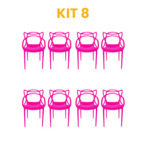 Kit - 8 Cadeiras Allegra Rosa