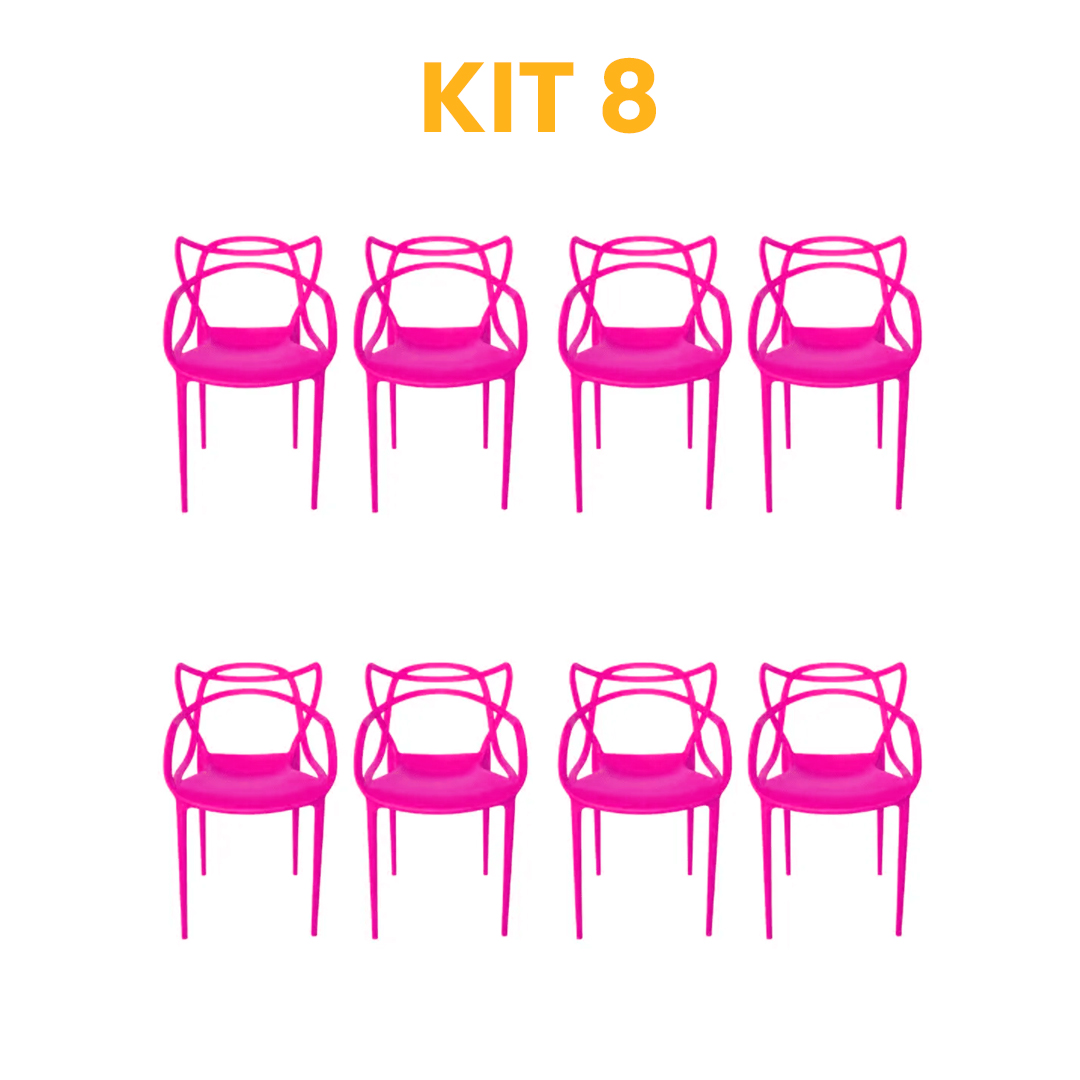 Kit - 8 Cadeiras Allegra Rosa