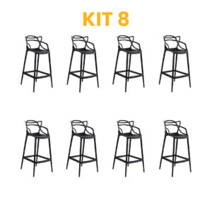 Kit 8 - Banqueta Allegra Preta