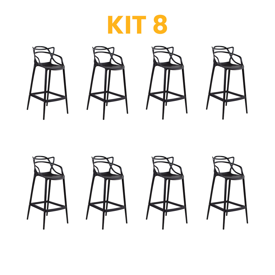 Kit 8 - Banqueta Allegra Preta