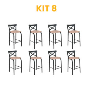 Kit 8 - Banqueta Paris Caramelo