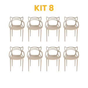 Kit - 8 Cadeiras Allegra Nude
