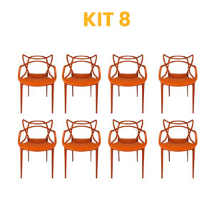 Kit - 8 Cadeiras Allegra Terracota
