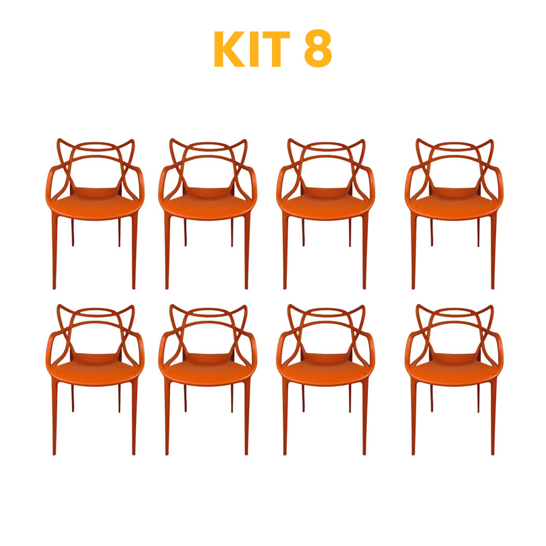 Kit - 8 Cadeiras Allegra Terracota