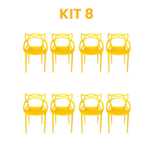 Kit - 8 Cadeiras Allegra Amarela