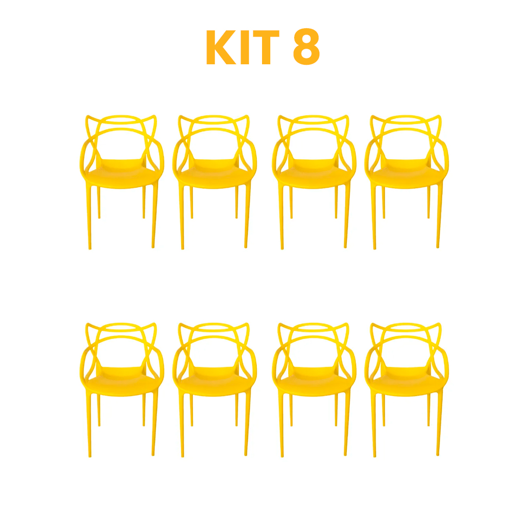 Kit - 8 Cadeiras Allegra Amarela