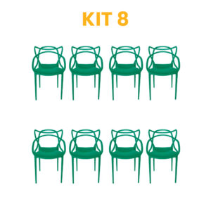 Kit - 8 Cadeiras Allegra Verde