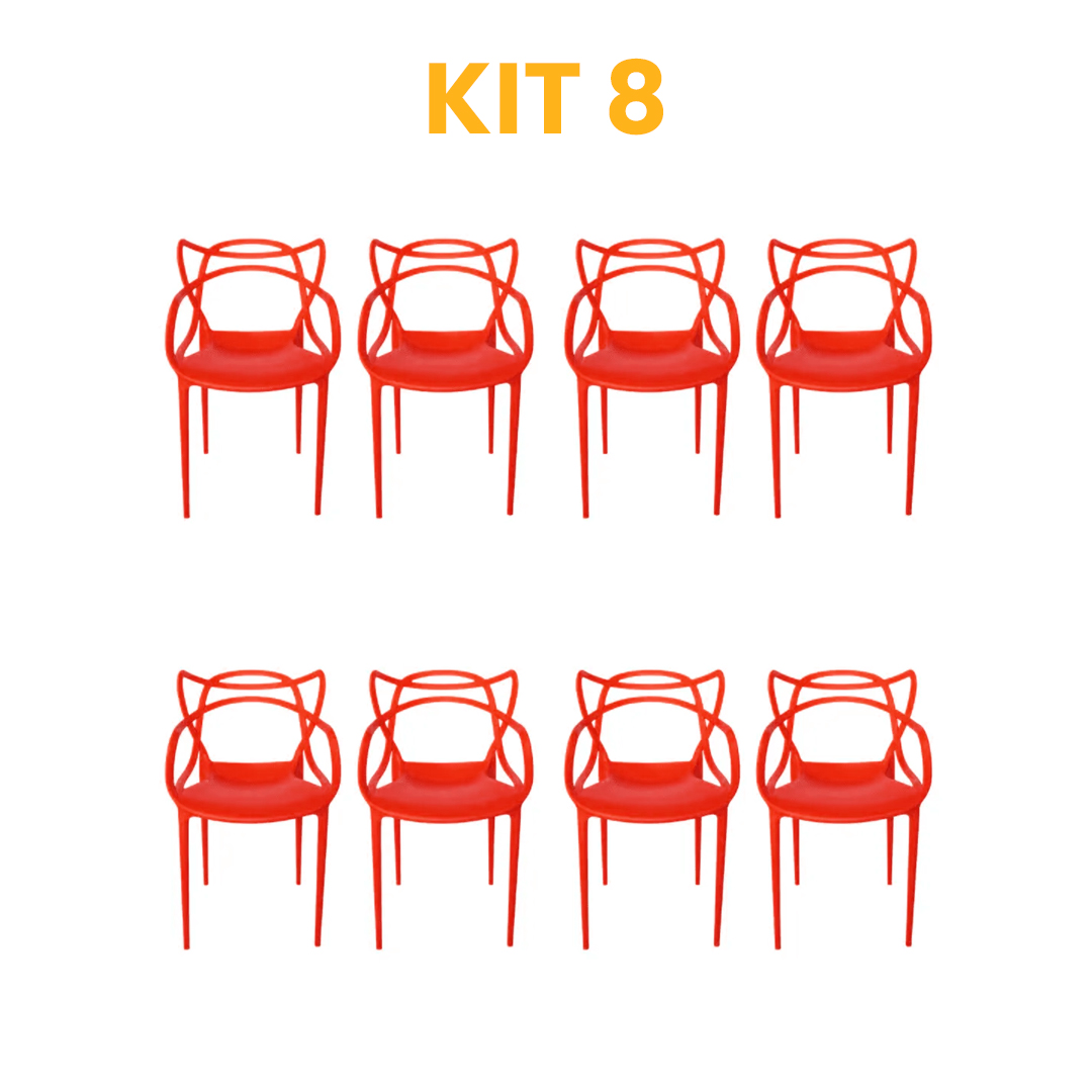 Kit - 8 Cadeiras Allegra Vermelha