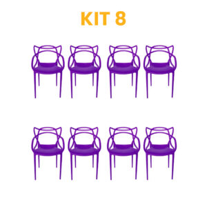 Kit - 8 Cadeiras Allegra Roxa