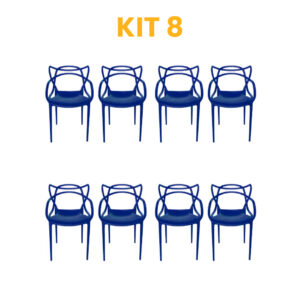 Kit - 8 Cadeiras Allegra Azul Bic