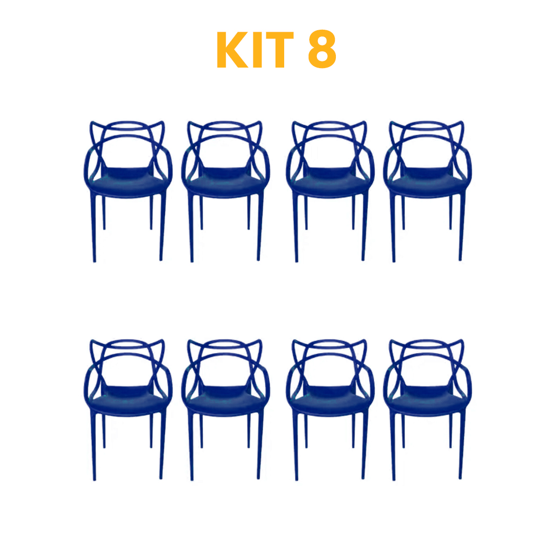 Kit - 8 Cadeiras Allegra Azul Bic