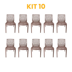 Kit - 10 Cadeiras Gruvyer Fendi