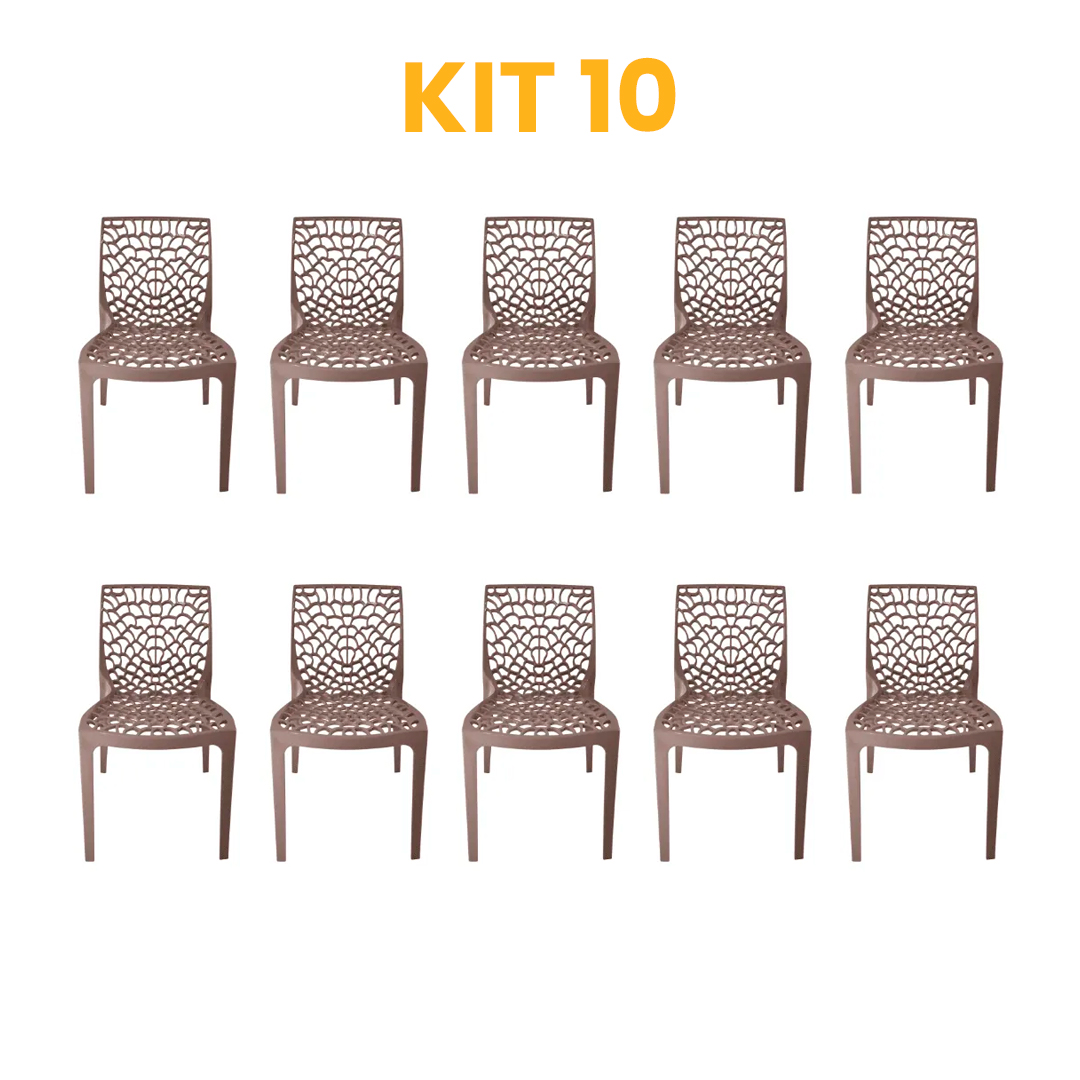 Kit - 10 Cadeiras Gruvyer Fendi