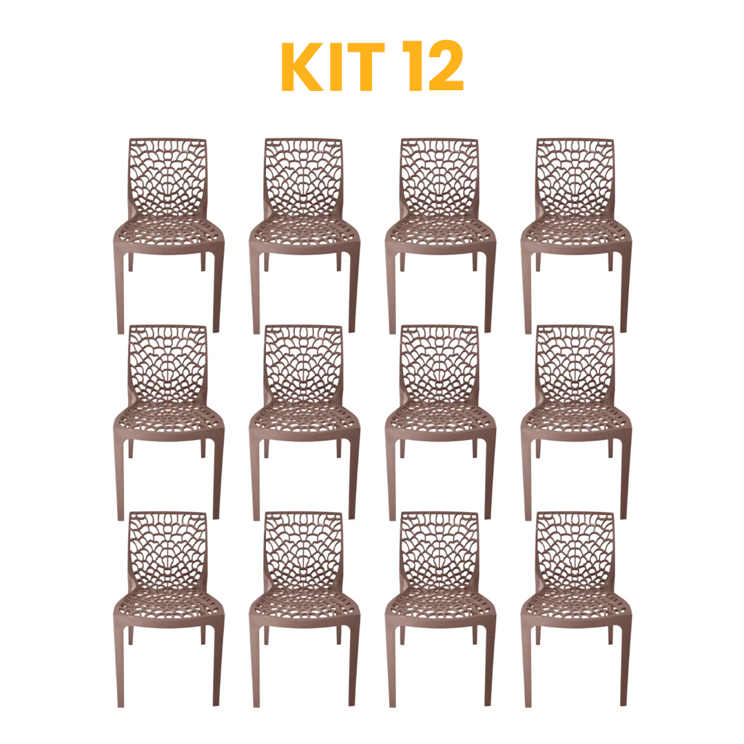 Kit - 12 Cadeiras Gruvyer Fendi