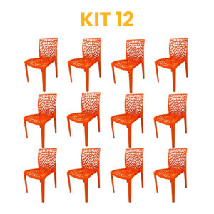 Kit - 12 Cadeiras Gruvyer Terracota