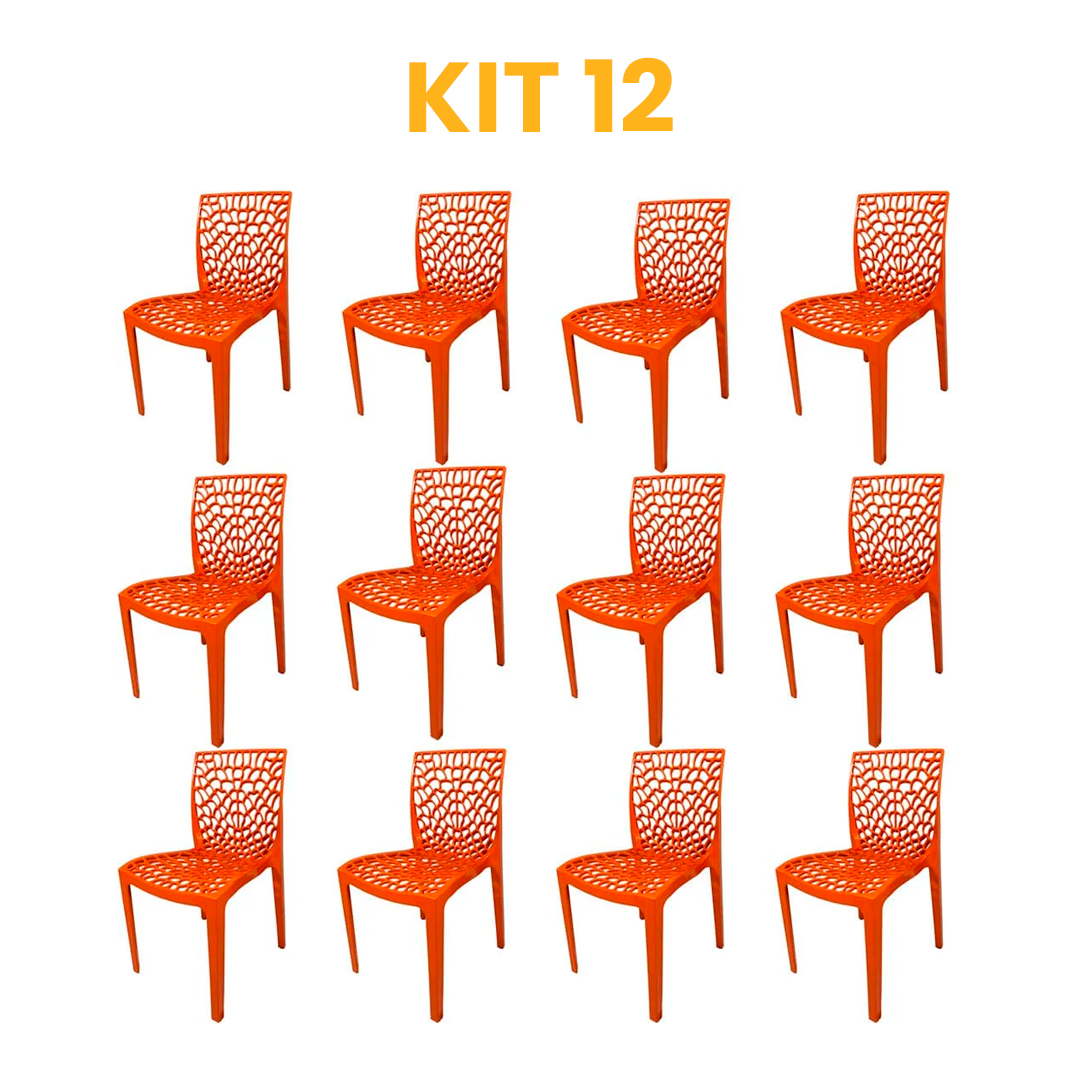 Kit - 12 Cadeiras Gruvyer Terracota