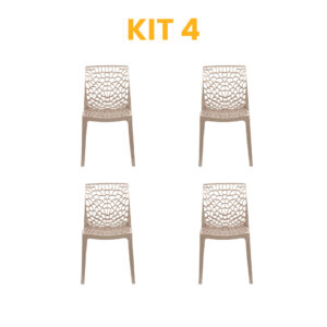 Kit - 4 Cadeiras Gruvyer Nude