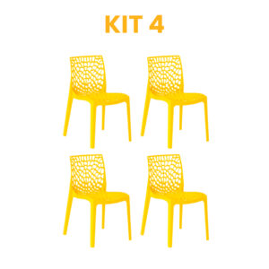 Kit - 4 Cadeiras Gruvyer Amarela