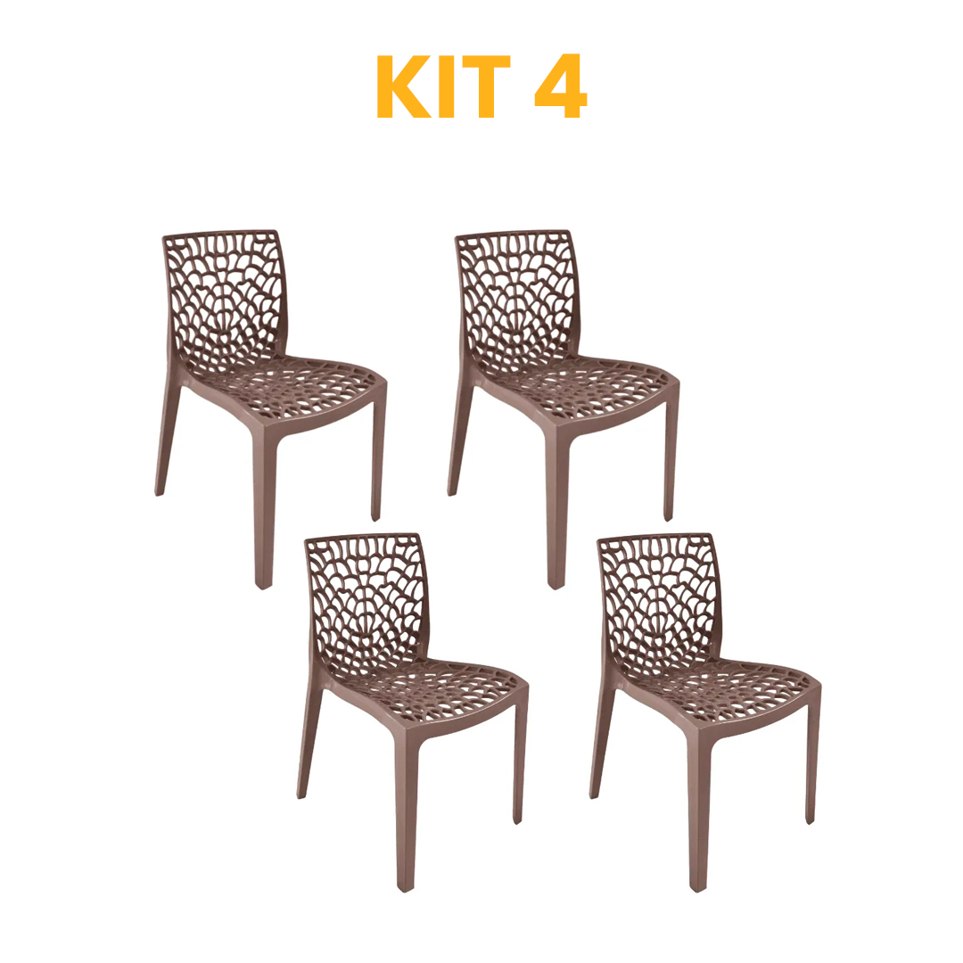 Kit - 4 Cadeiras Gruvyer Fendi