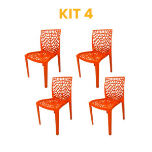 Kit - 4 Cadeiras Gruvyer Terracota