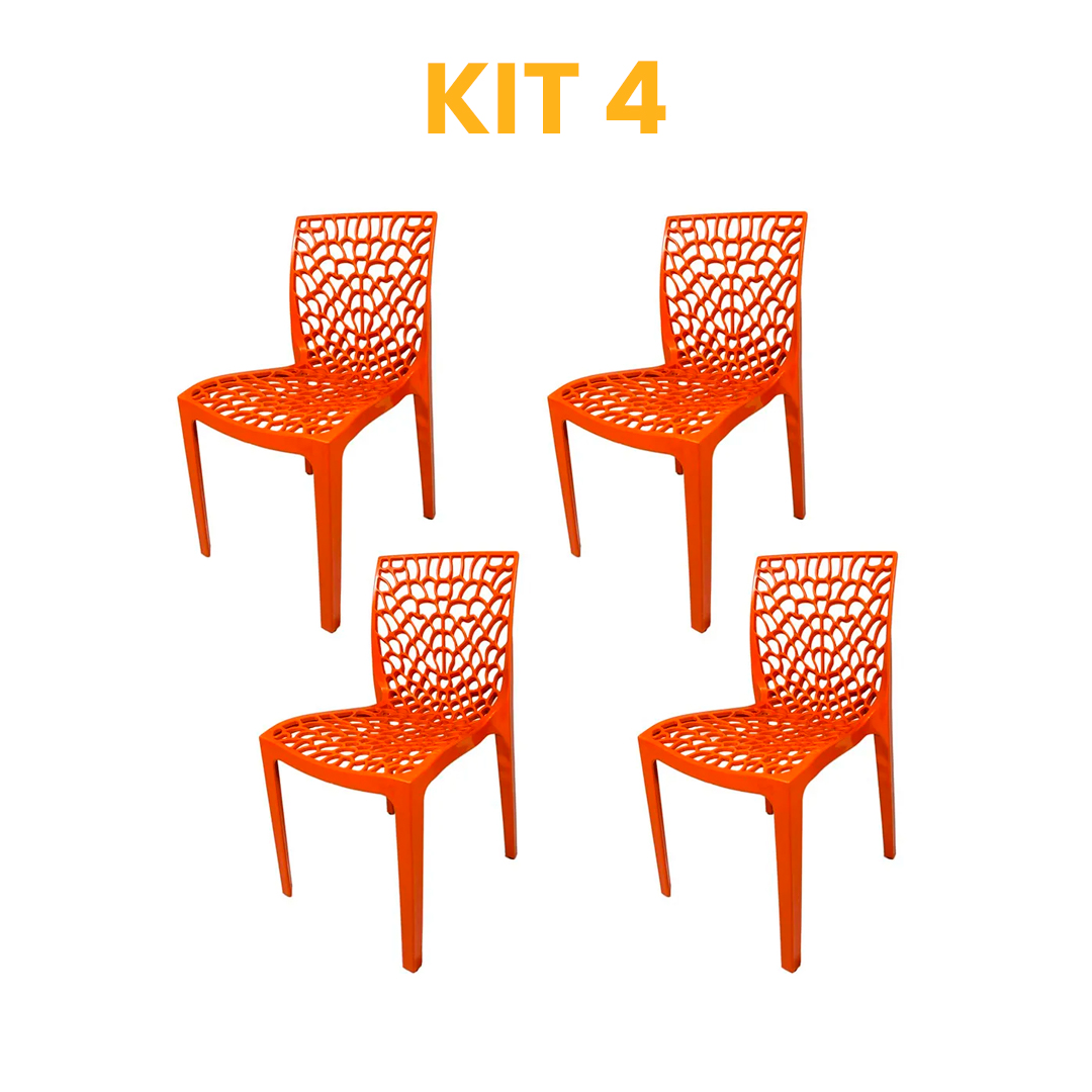 Kit - 4 Cadeiras Gruvyer Terracota