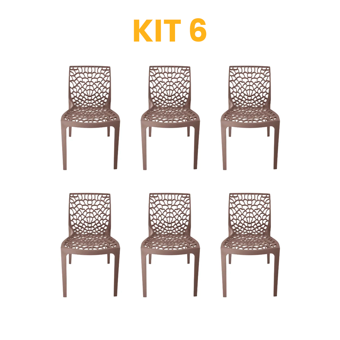 Kit - 6 Cadeiras Gruvyer Fendi