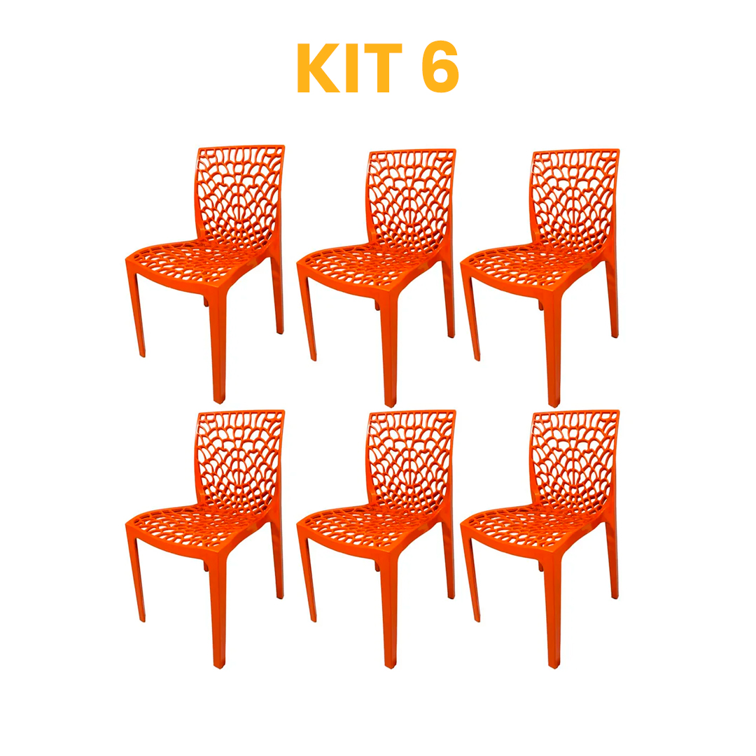 Kit - 6 Cadeiras Gruvyer Terracota