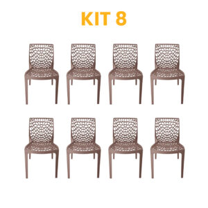 Kit - 8 Cadeiras Gruvyer Fendi
