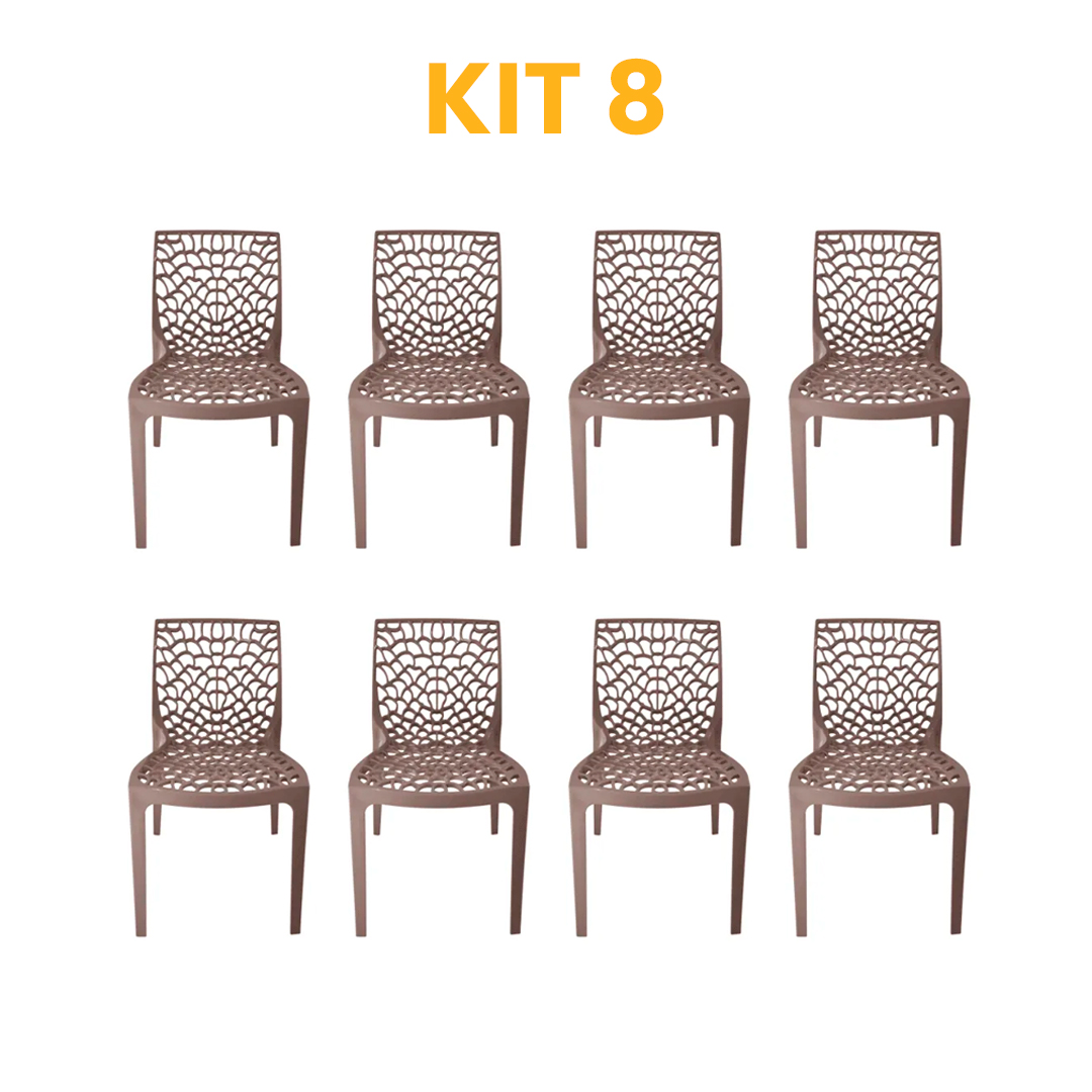Kit - 8 Cadeiras Gruvyer Fendi