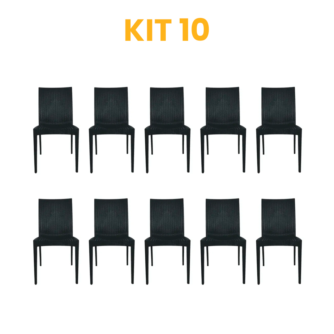 Kit - 10 Cadeiras Rattan
