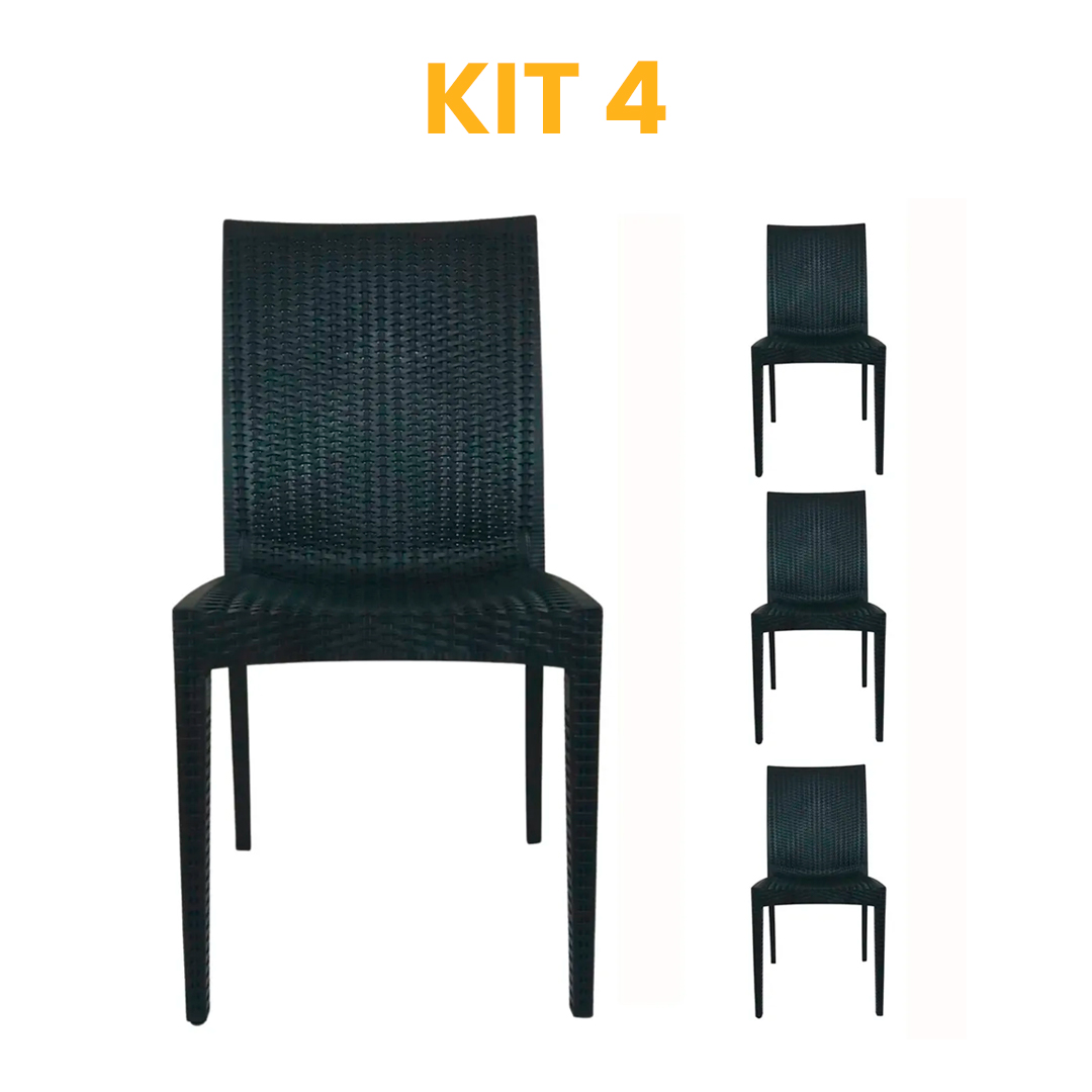 Kit - 4 Cadeiras Rattan