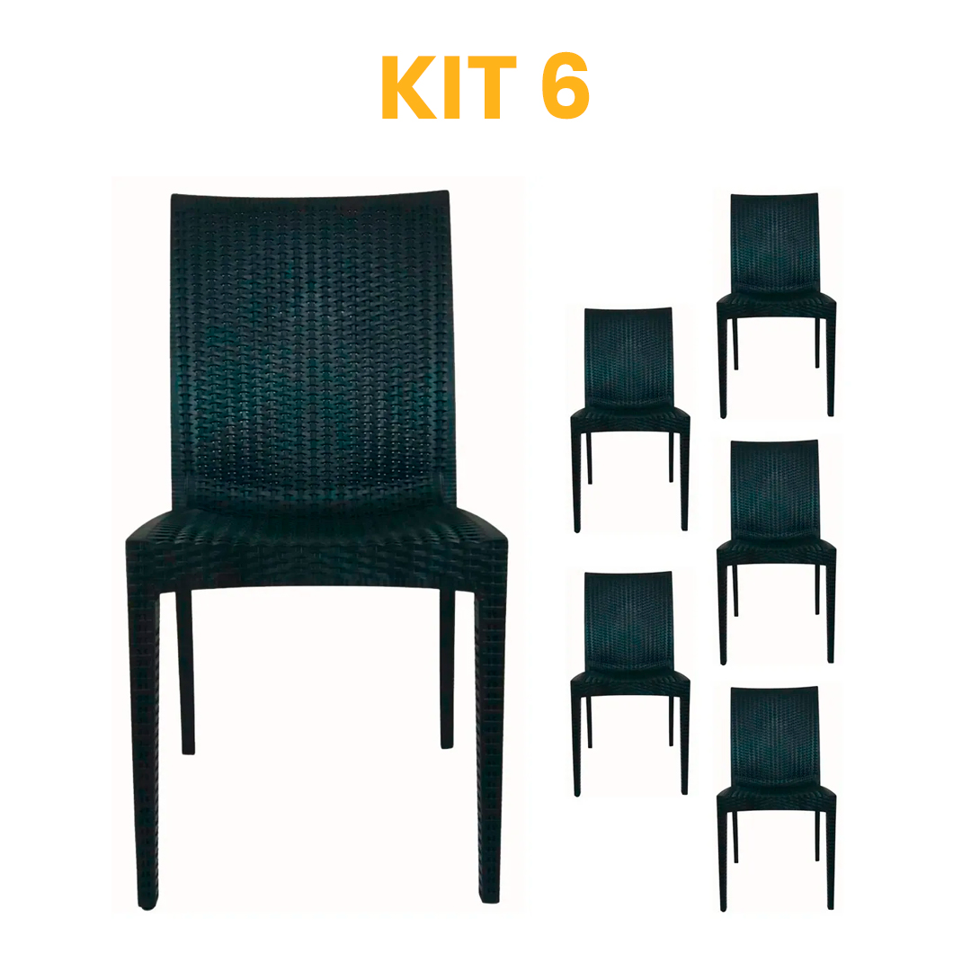 Kit - 6 Cadeiras Rattan