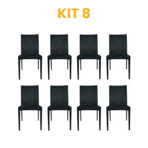 Kit - 8 Cadeiras Rattan