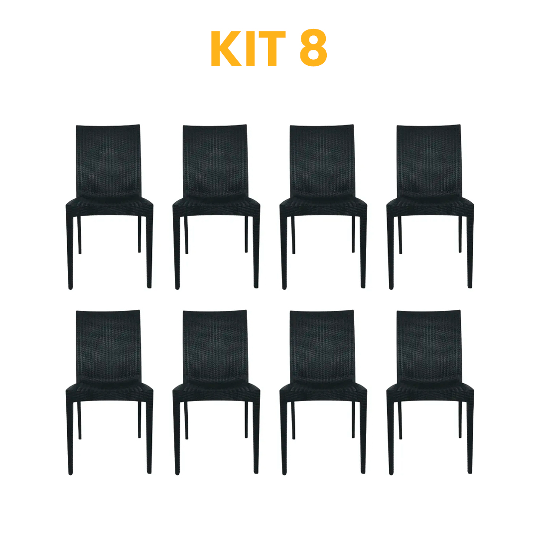 Kit - 8 Cadeiras Rattan