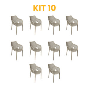 Kit - 10 Cadeiras Suits Nude