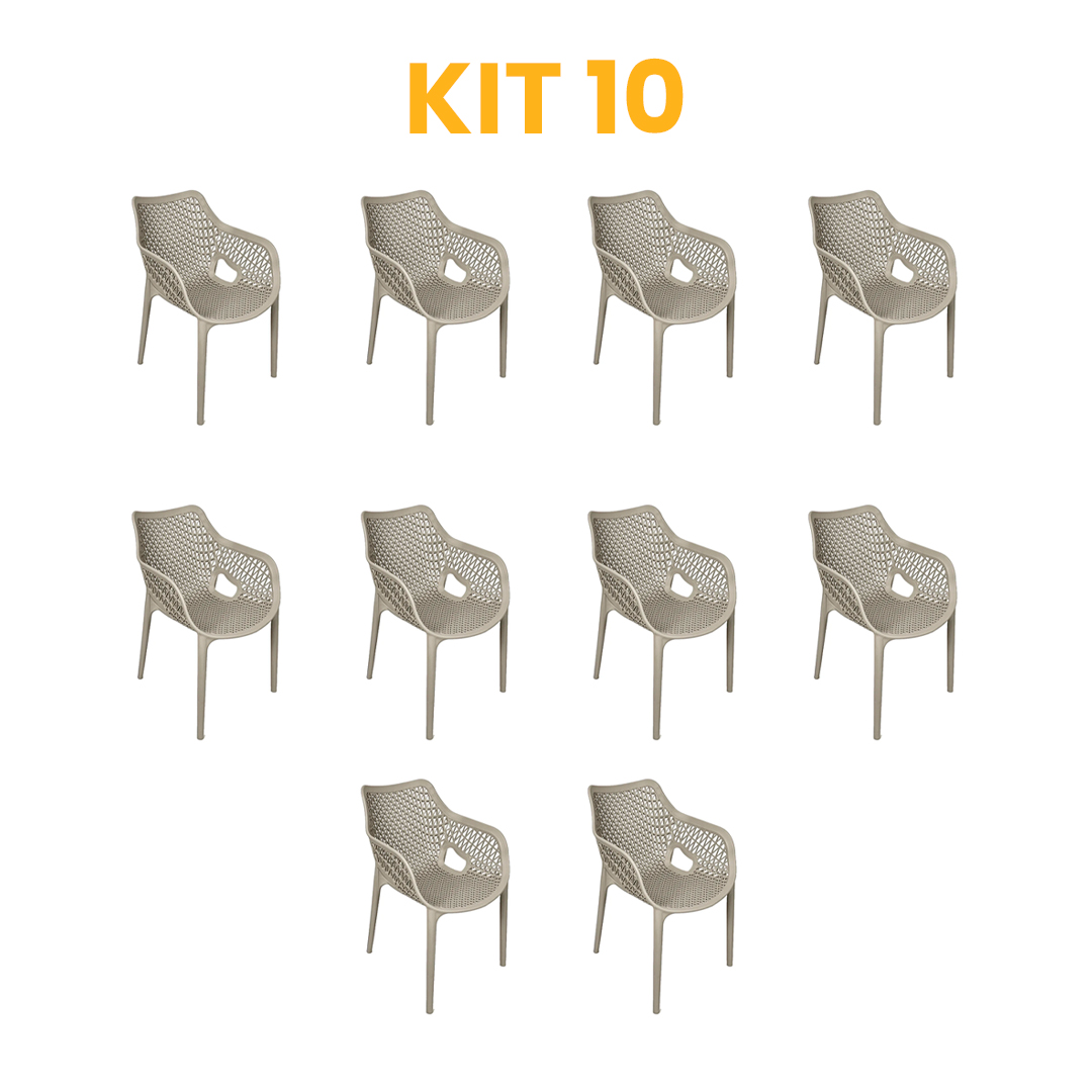 Kit - 10 Cadeiras Suits Nude