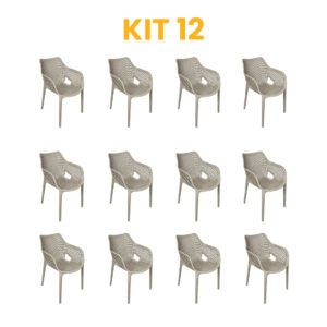 Kit - 12 Cadeiras Suits Nude
