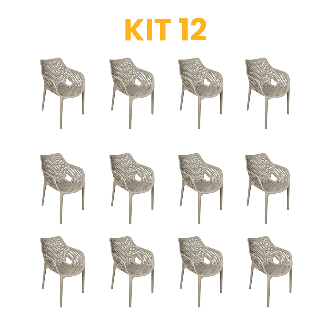 Kit - 12 Cadeiras Suits Nude