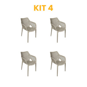 Kit - 4 Cadeiras Suits Nude