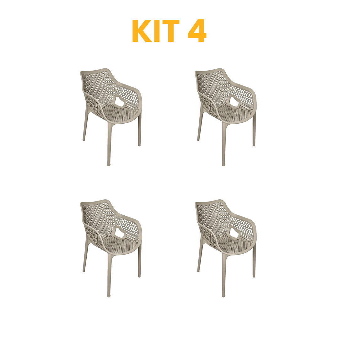Kit - 4 Cadeiras Suits Nude