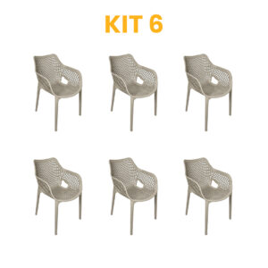 Kit - 6 Cadeiras Suits Nude