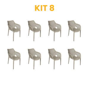Kit - 8 Cadeiras Suits Nude
