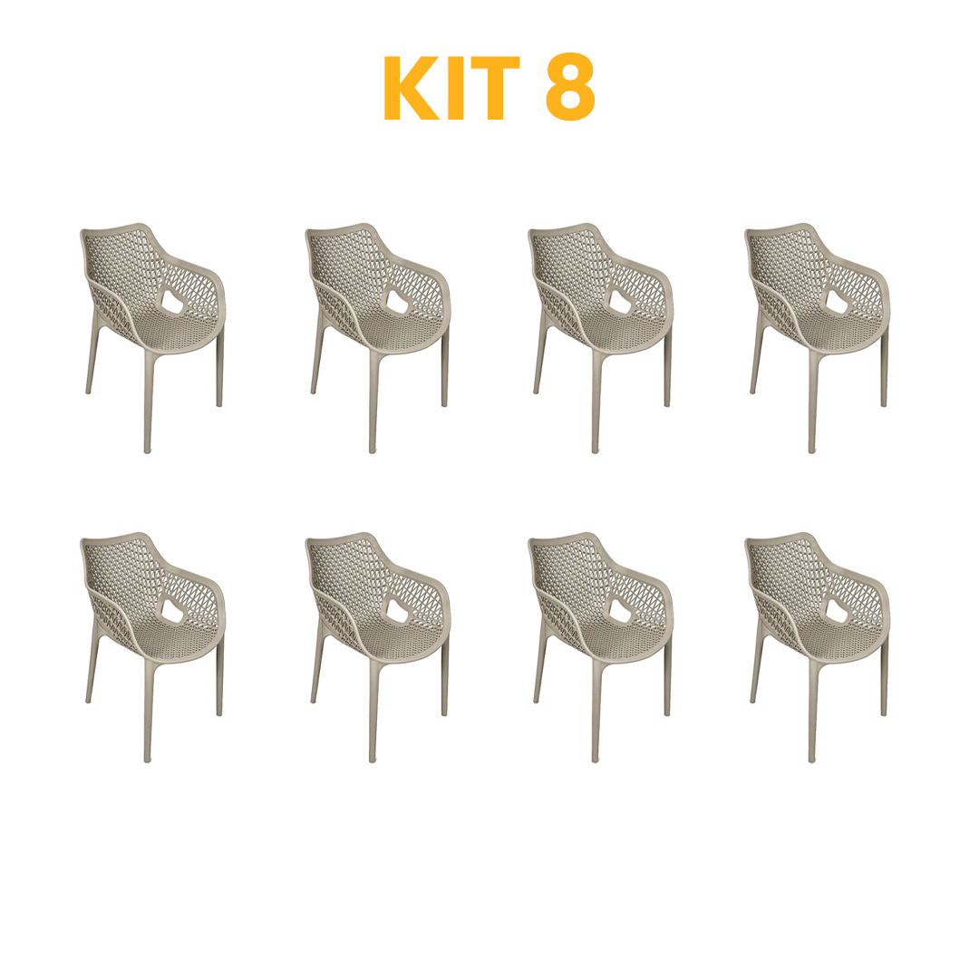 Kit - 8 Cadeiras Suits Nude