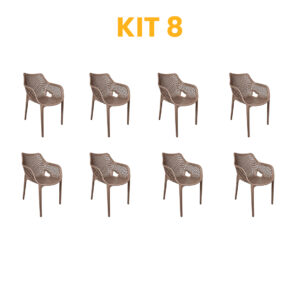 Kit - 8 Cadeira Suits Fendi