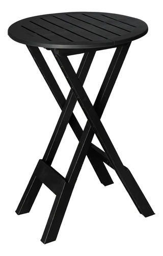 Mesa Bistrô Alta 60cm Dobrável Área Gourmet Bar Restaurante Preto